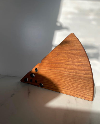 Swiss Cheese Cherry Wood Cheese Board with Black Accent