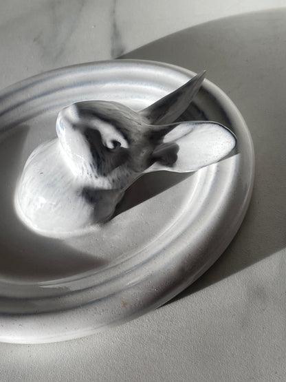 Ceramic Bunny Bust Wall Plaque by Yarnnakarn