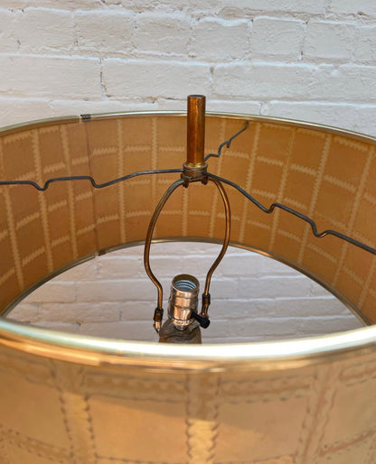 Large Textured Ceramic Lamp and Shade