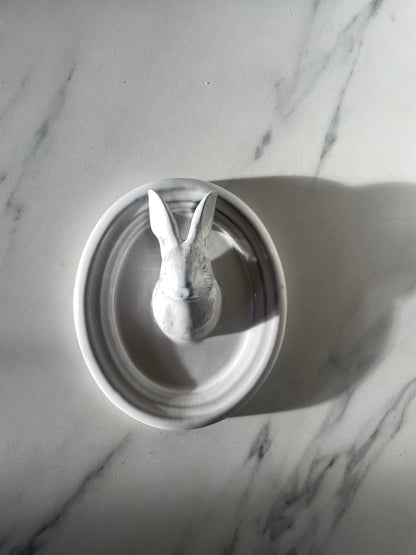 Ceramic Bunny Bust Wall Plaque by Yarnnakarn