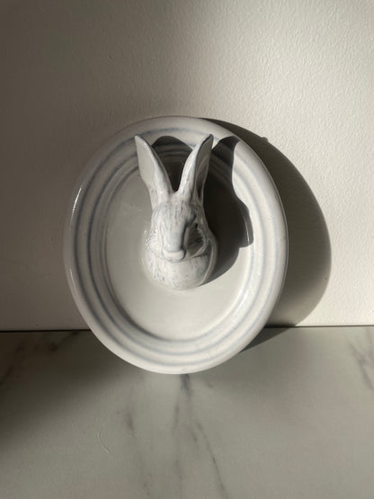 Ceramic Bunny Bust Wall Plaque by Yarnnakarn