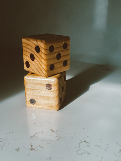 "Jumbo" Wooden Dice Pair