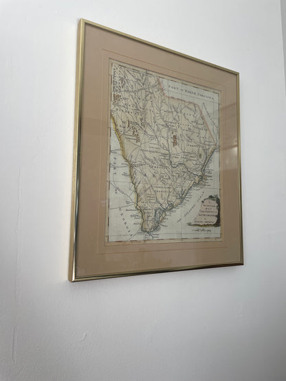 Framed Neutral South Carolina Map