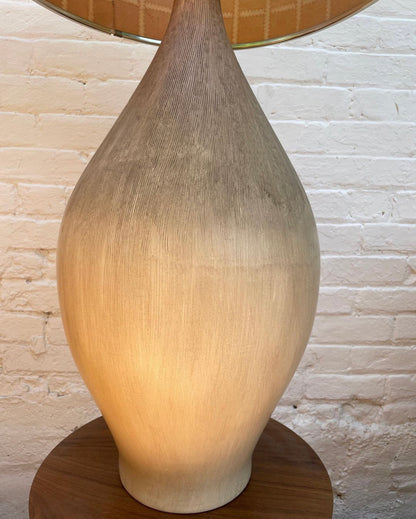 Large Textured Ceramic Lamp and Shade