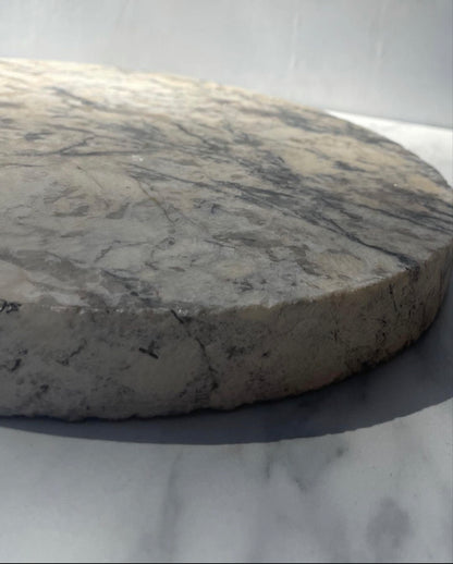 Cream and Gray Marble Slab Cheese Board