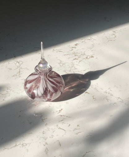 Purple Glass Blown Perfume Bottle
