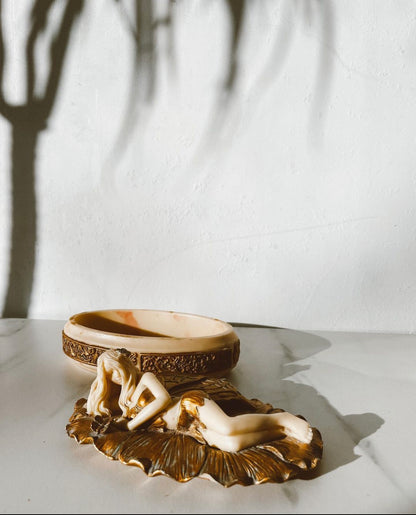 Vintage Gold and Cream Toscano Fairy Keepsake Box