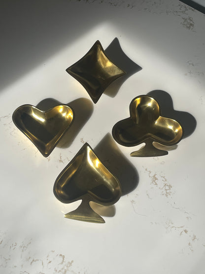 Gold Brass Coated Casted Aluminum Poker Suite Trinket Bowls