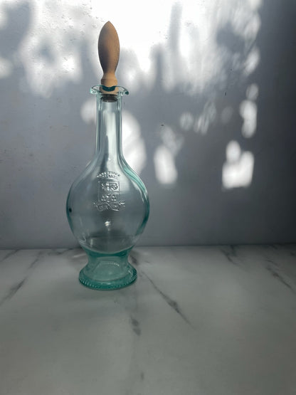 Vintage Italian Mod Def Bamfi Glass Bottle with wood cork