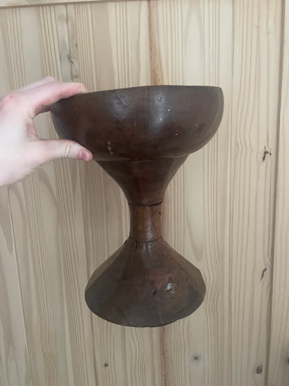 Cake Stand, Wood Bowl, Vase and Primitive Ceremonial Carved Wood Chalice