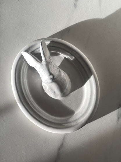 Ceramic Bunny Bust Wall Plaque by Yarnnakarn