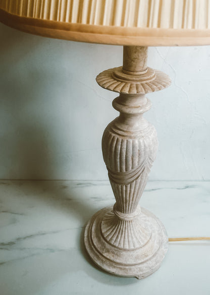 Polished White Metal Podium Lamp