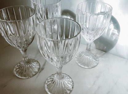 Vintage Mikasa “Park Lane” Crystal Wine Goblets Water Glassware set of 4