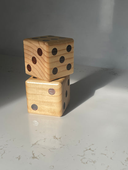 "Jumbo" Wooden Dice Pair