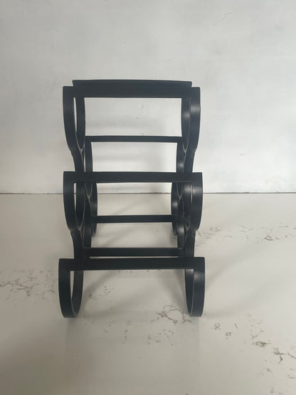 Minimalist Black Welded Iron 6 Bottle Wine Rack