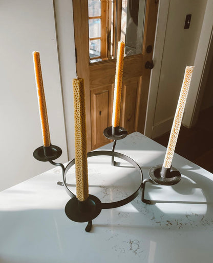 Handcrafted Square Taper Candles in Fall Neutral Tones pack of 6