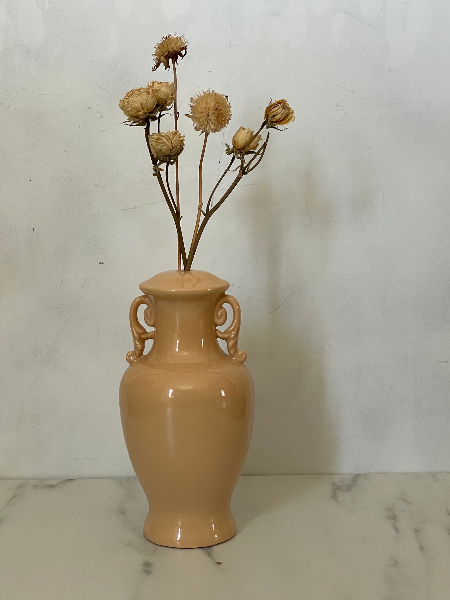 Peach Dried Sprig Vase