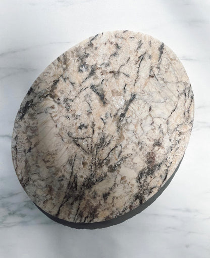 Cream and Gray Marble Slab Cheese Board