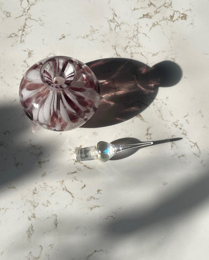 Purple Glass Blown Perfume Bottle