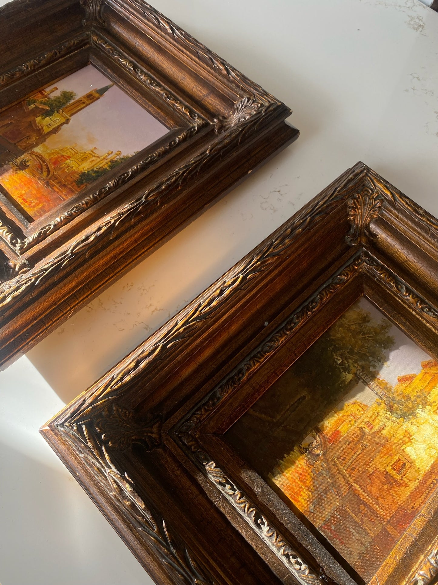 Old World Venice & Cathedral Painting Framed and Signed Art