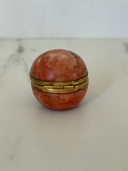 Pink Italian Marble Orb Trinket Box by Vagnozzi Roma Gambero 12