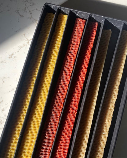 Handcrafted Square Taper Candles in Fall Neutral Tones pack of 6