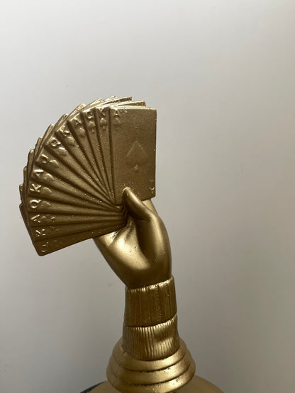 Vintage Poker Trophy Finial on Brass Stand