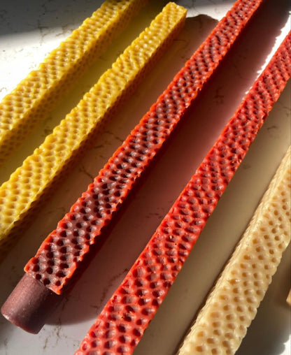 Handcrafted Square Taper Candles in Fall Neutral Tones pack of 6