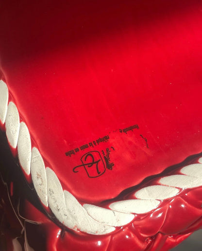 LC Italian Lattice Weave Ceramic Basket Fruit Bowl