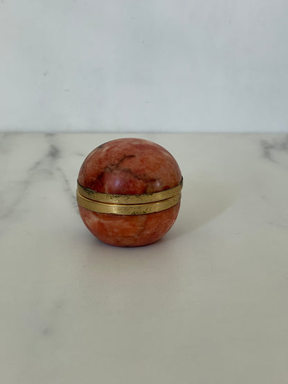 Pink Italian Marble Orb Trinket Box by Vagnozzi Roma Gambero 12