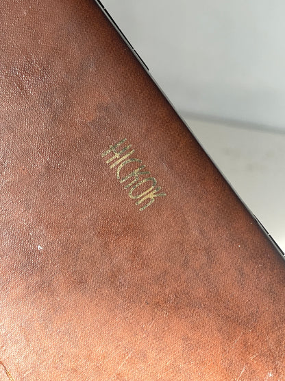 Vintage Leather Gold Embossed Chess Piece Valet Case by Hickock