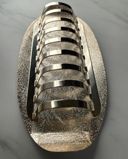 Vintage Silver Plated 8 Slice Toast Rack Book Display