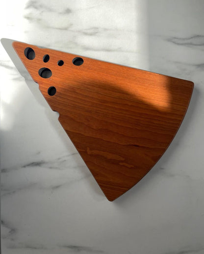 Swiss Cheese Cherry Wood Cheese Board with Black Accent