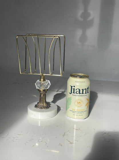 Vintage Rococo Brass and Marble Letter Organizer