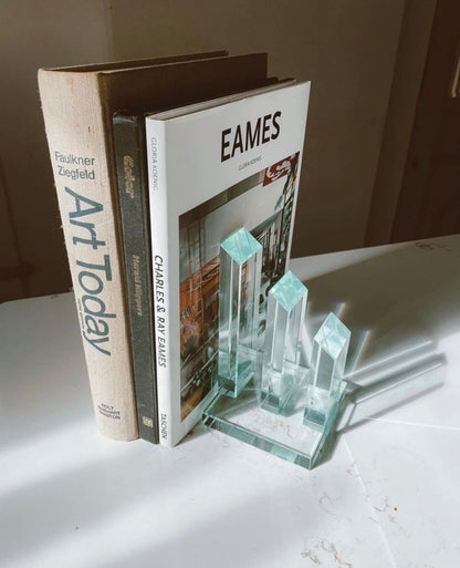 Crystal Prism Tiered Pillar Book Display or Single Bookend