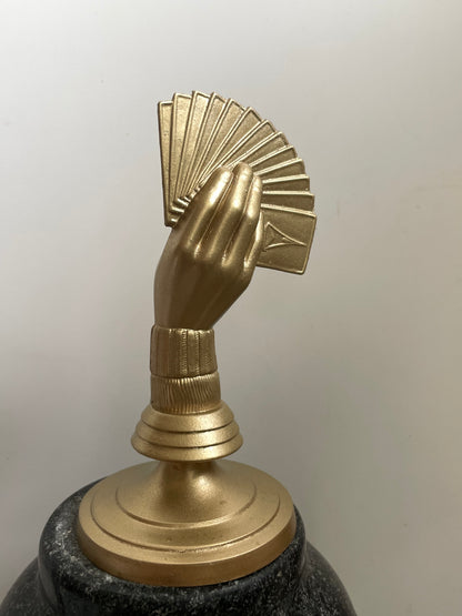 Vintage Poker Trophy Finial on Brass Stand