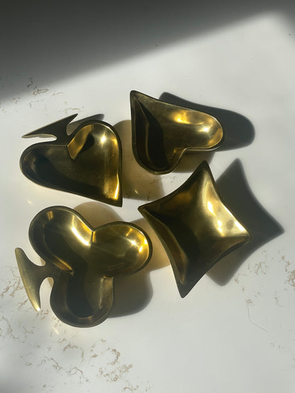 Gold Brass Coated Casted Aluminum Poker Suite Trinket Bowls