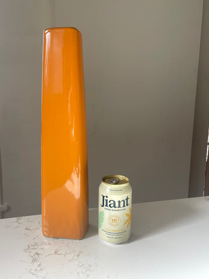 Orange Pillar Ceramic Vase