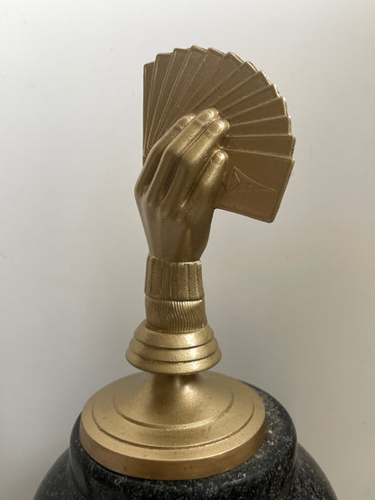 Vintage Poker Trophy Finial on Brass Stand