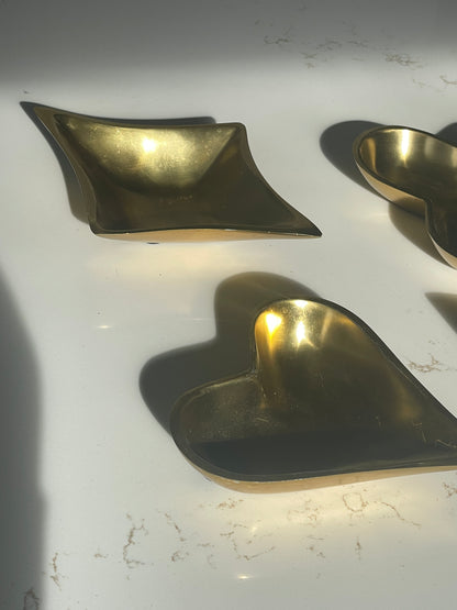 Gold Brass Coated Casted Aluminum Poker Suite Trinket Bowls