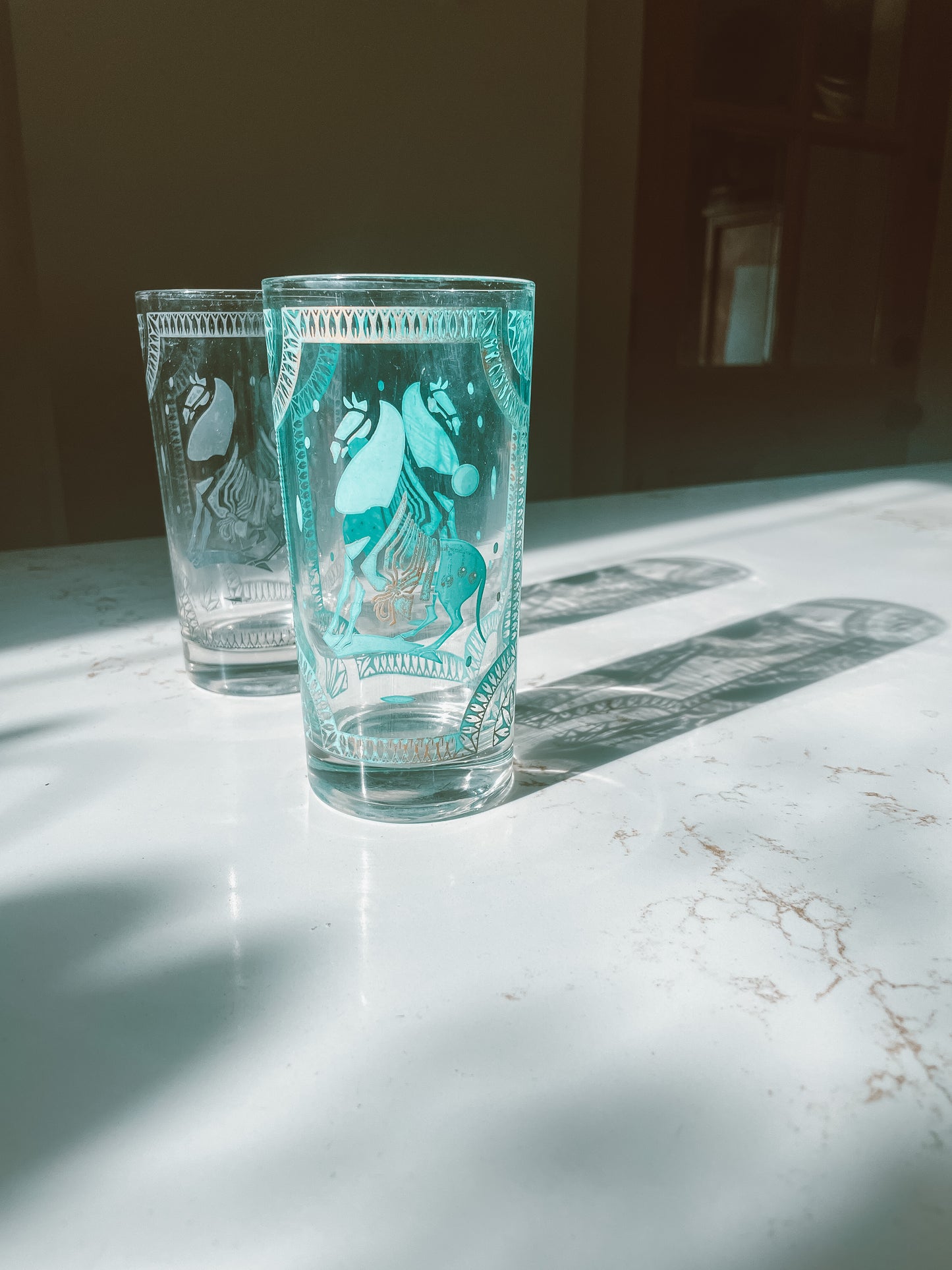 Vintage Trojan Horse Collins Glasses - Signed Fred Press