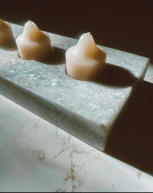 Grey Marble Tea Light Candle Holder