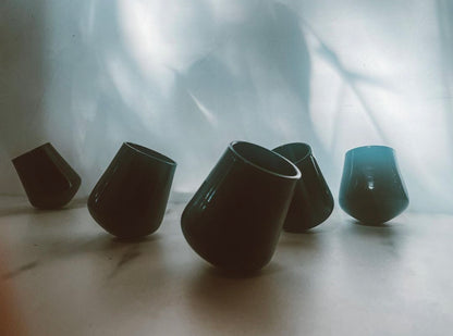 Opaque Black Rocking Shot Glasses set of 5