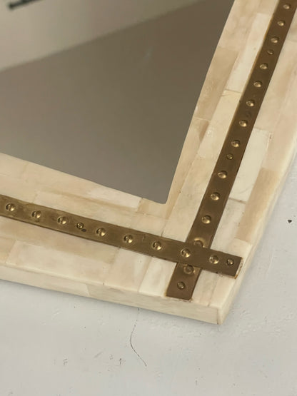 Bone and Brass Mirrors - set of 2