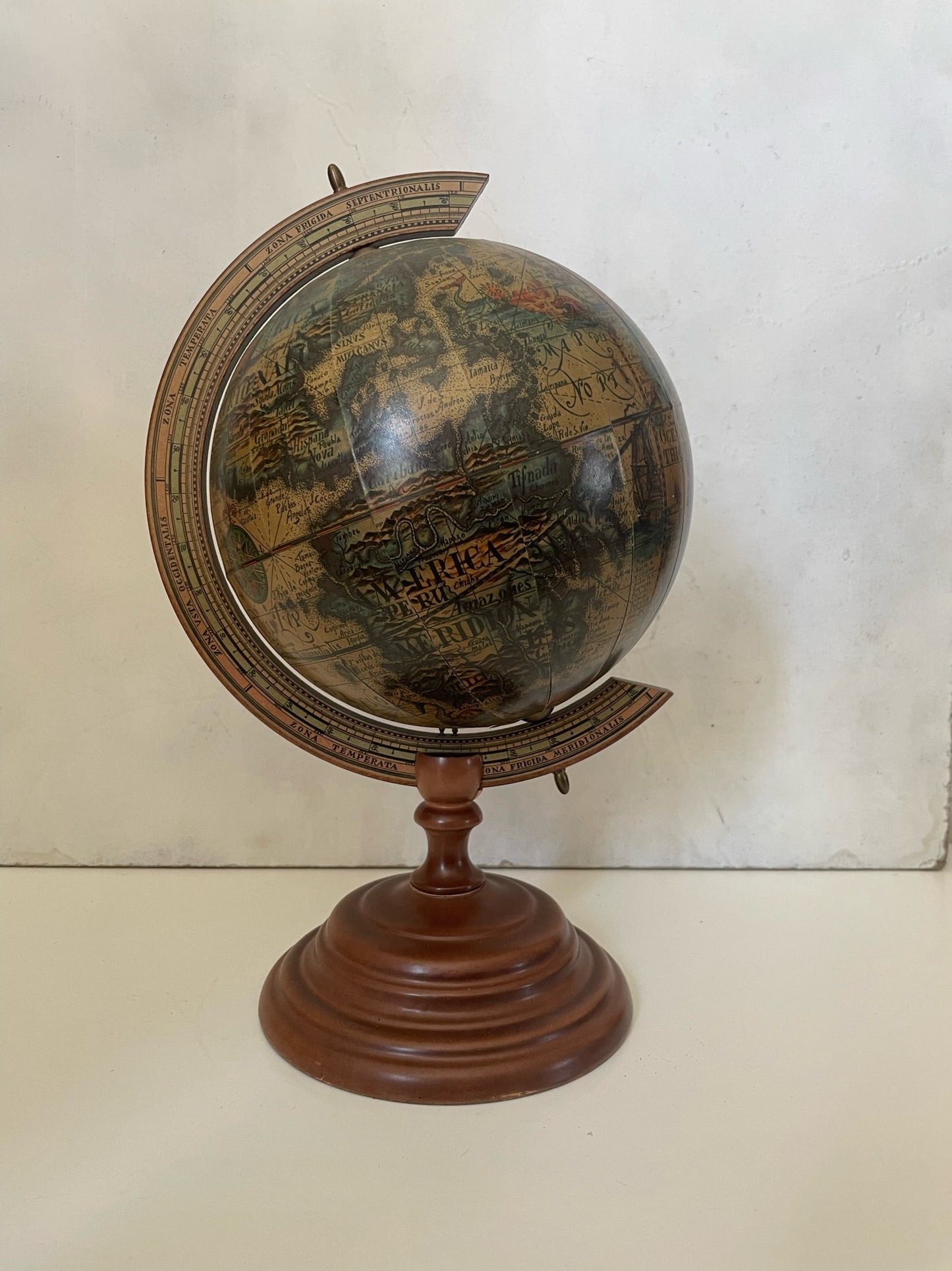 Vintage Old World Dark Toned Italian Astrology Globe