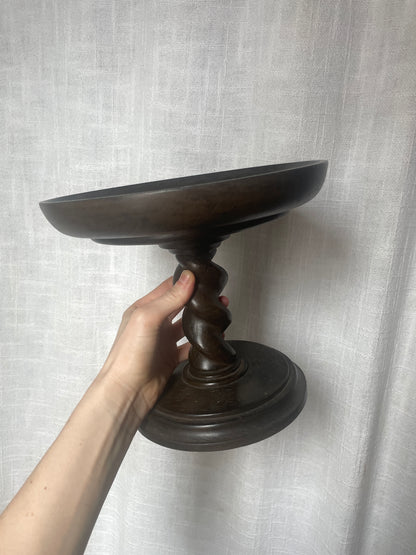 Cake Stand, Wood Bowl, Vase and Primitive Ceremonial Carved Wood Chalice