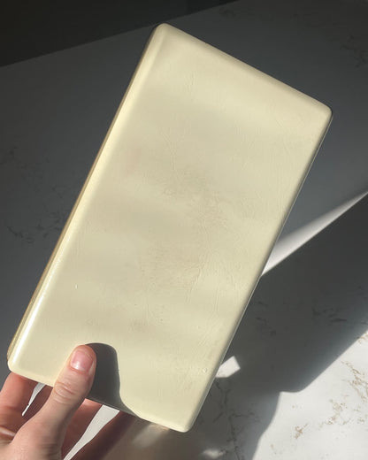 Vintage 13 Compartment Cream & Red Ring Jewelry Box