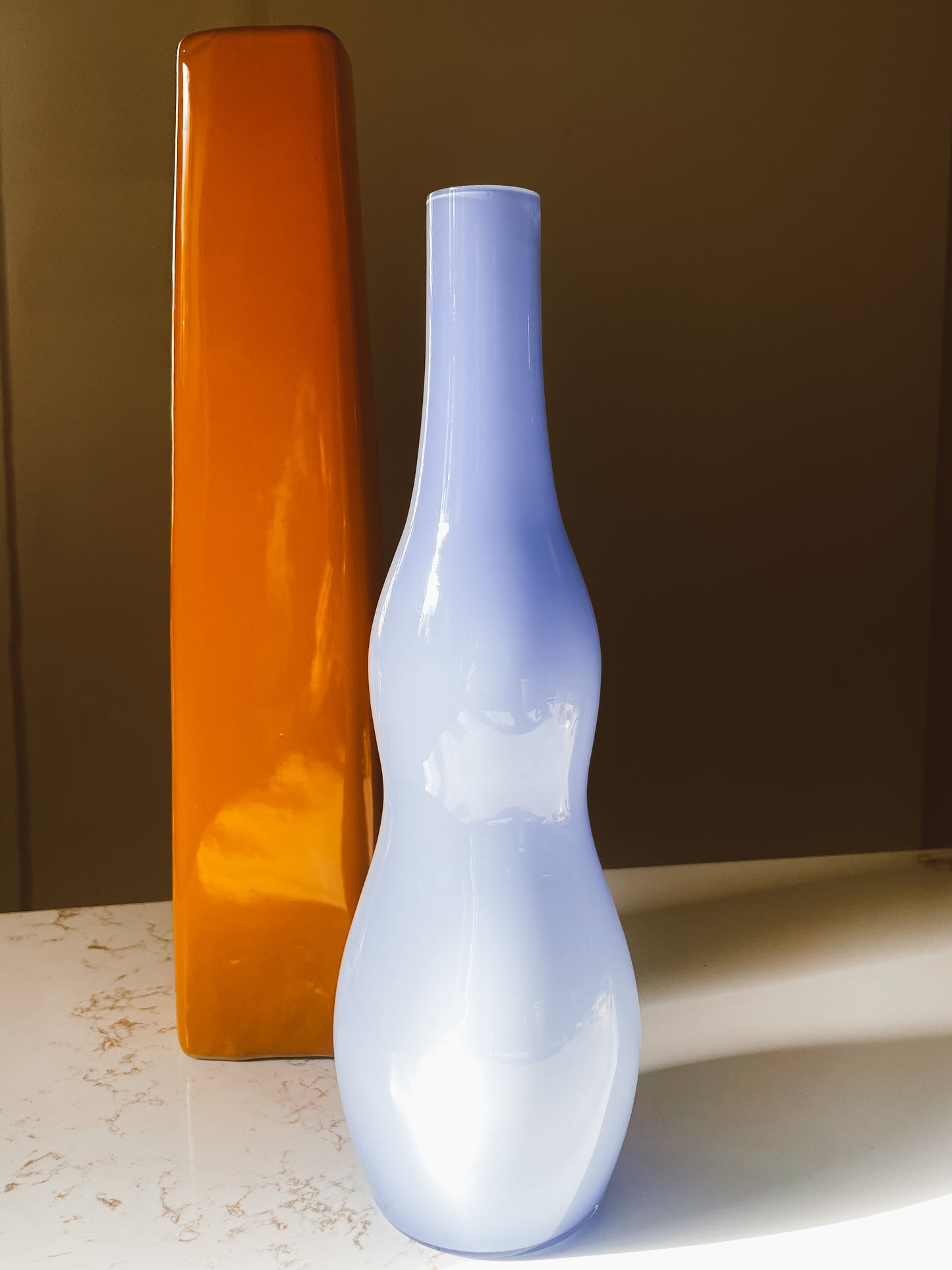 Orange Pillar Ceramic Vase