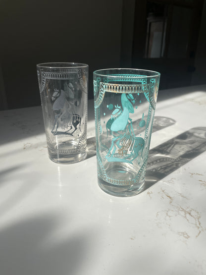Vintage Trojan Horse Collins Glasses - Signed Fred Press