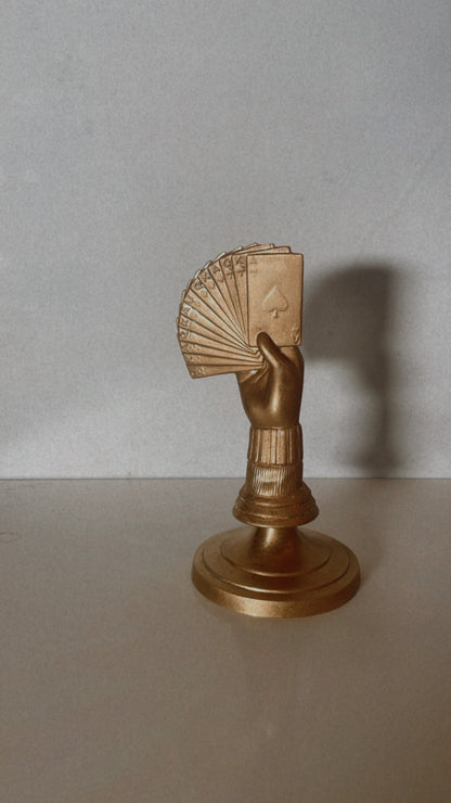 Vintage Poker Trophy Finial on Brass Stand
